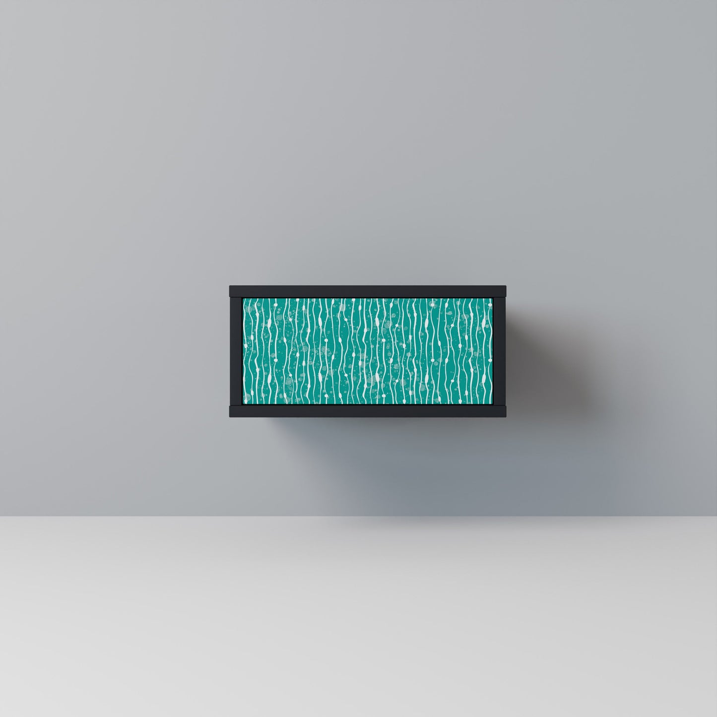 TURQUOISE RAIN Nightstand in Black Finish