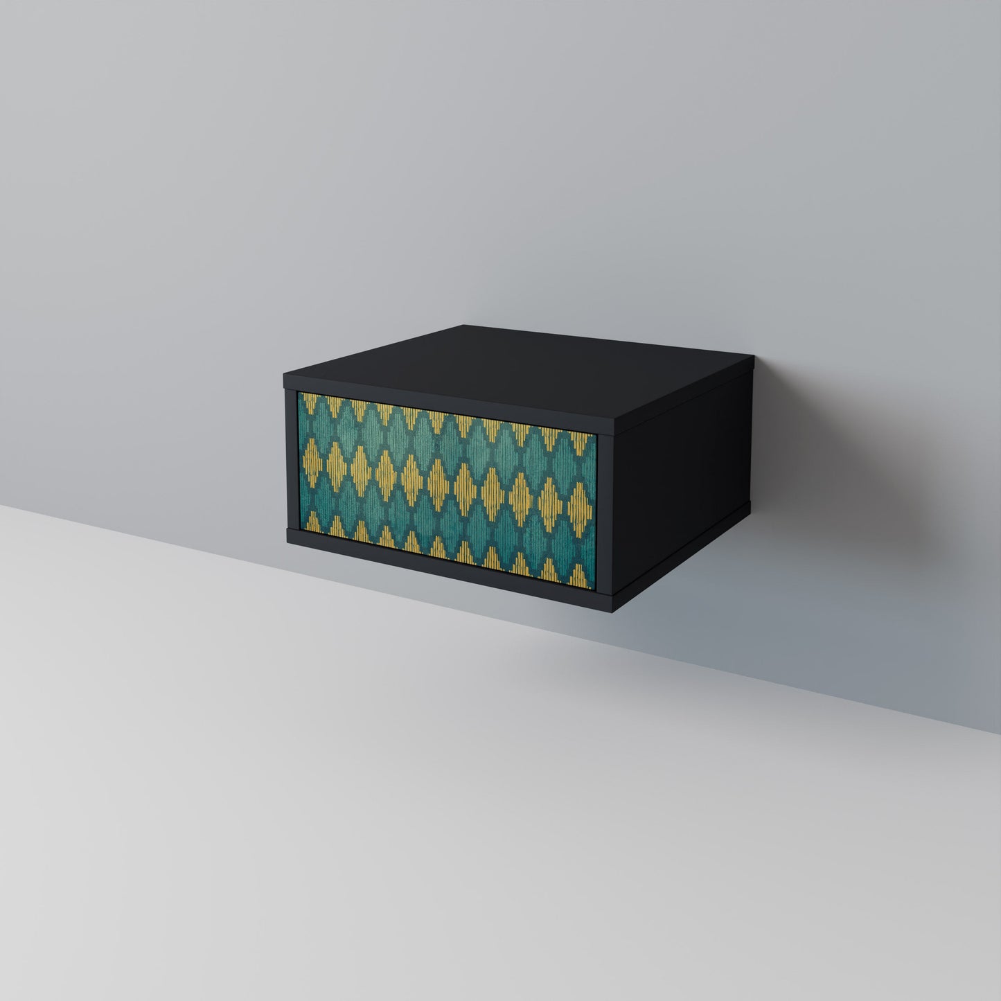 POLYGONS Nightstand in Black Finish