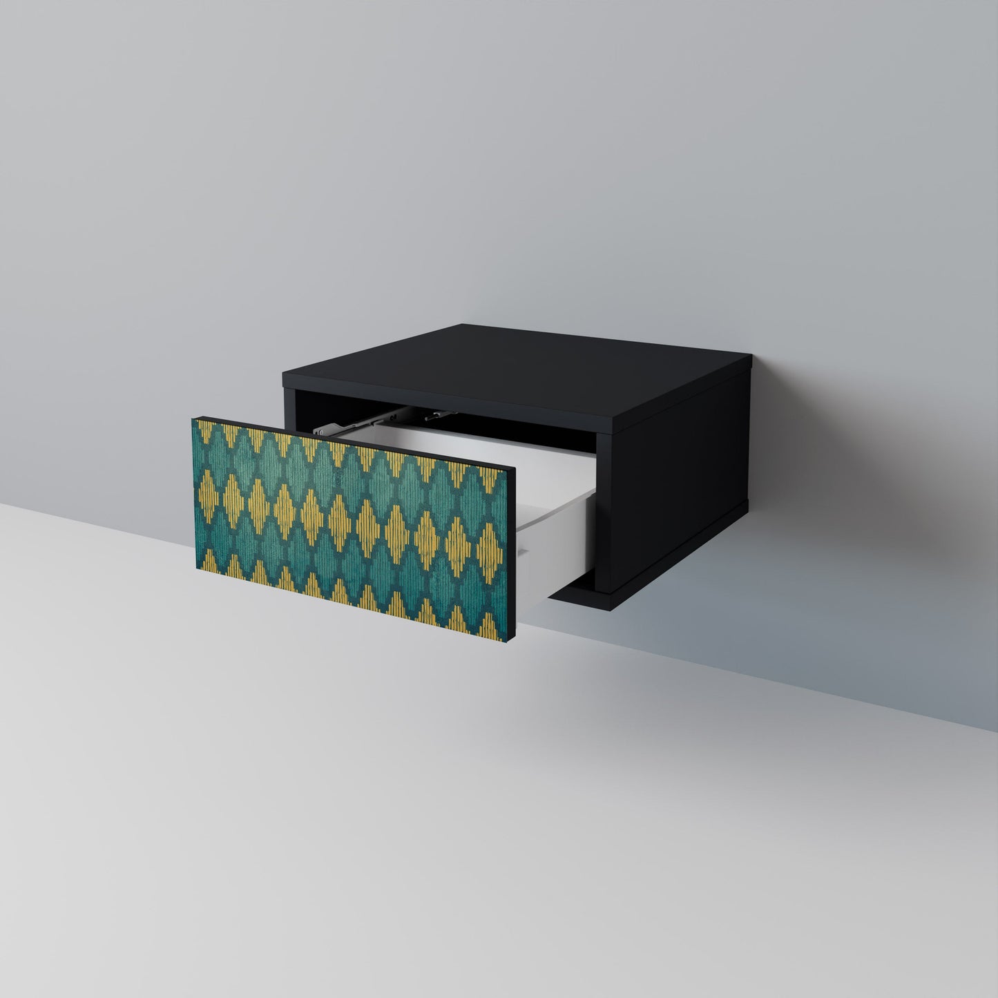 POLYGONS Nightstand in Black Finish