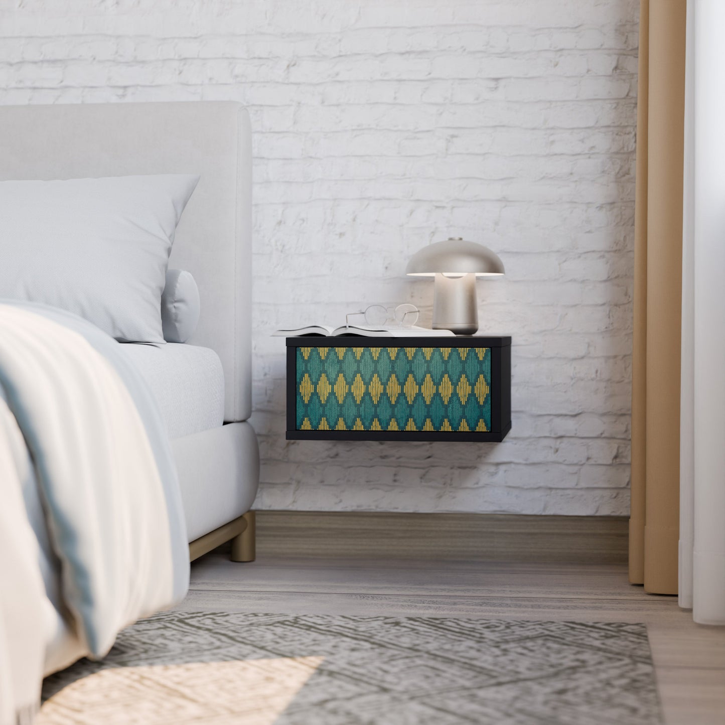 POLYGONS Nightstand in Black Finish