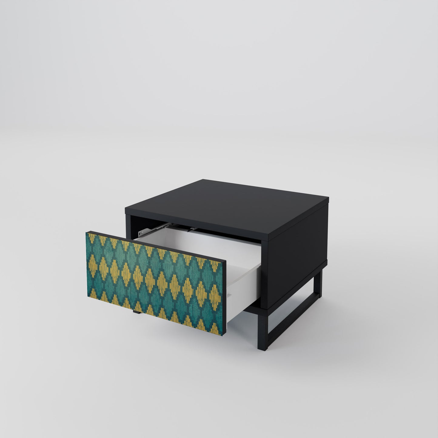 POLYGONS Nightstand in Black Finish