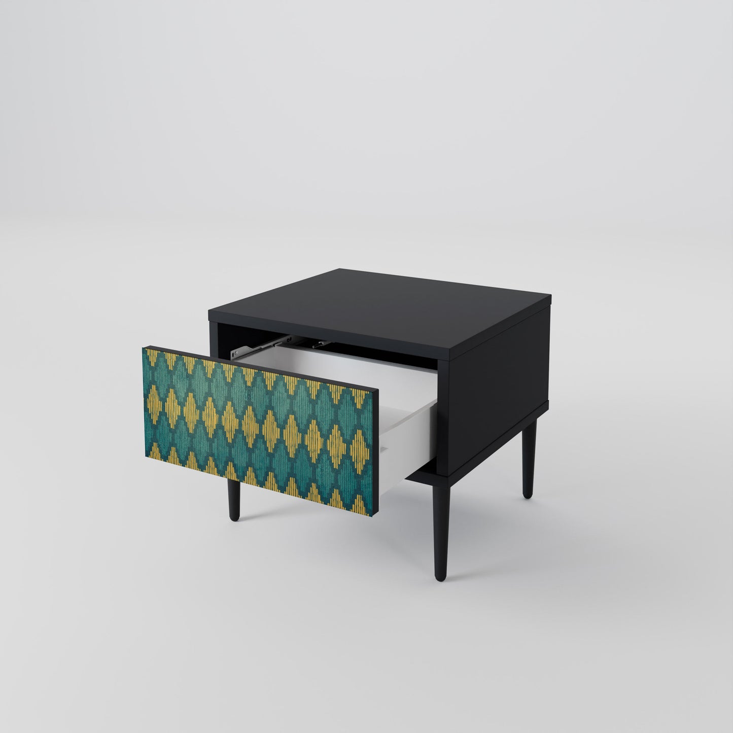 POLYGONS Nightstand in Black Finish