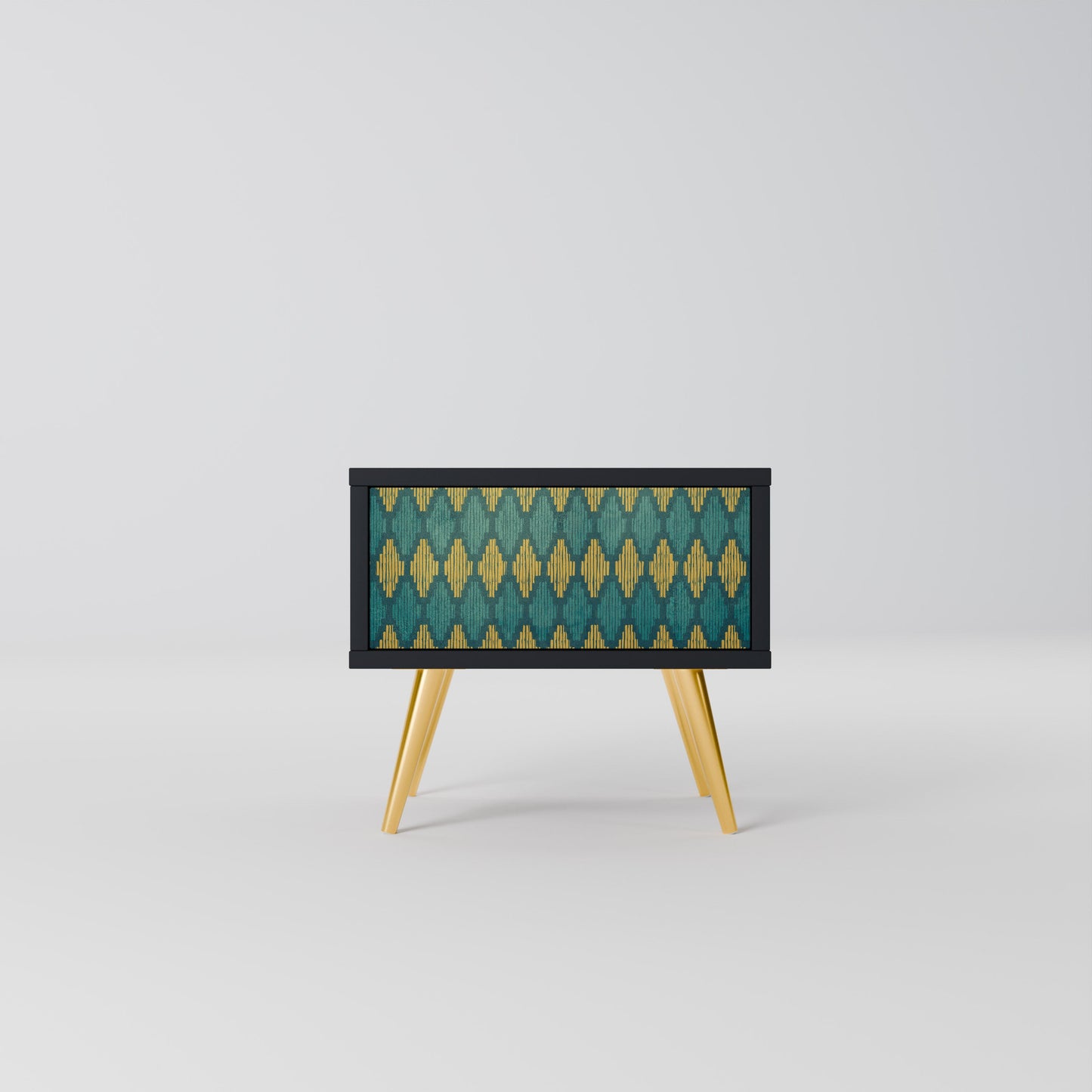 POLYGONS Nightstand in Black Finish