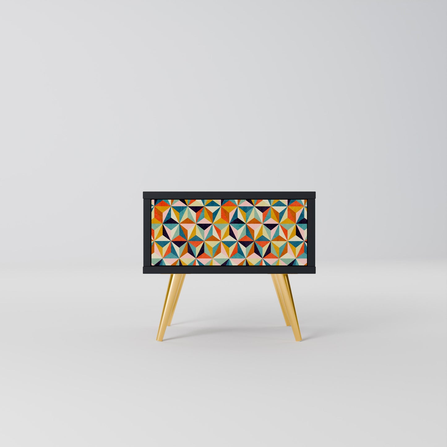 TESSELATE TREASURES Nightstand in Black Finish