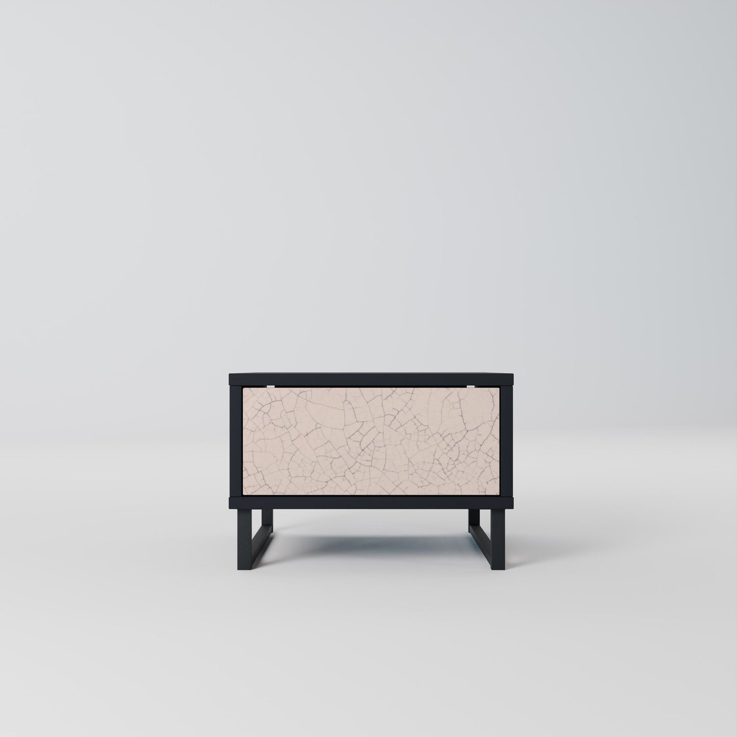 CERAMIC TEXTURE Nightstand in Black Finish