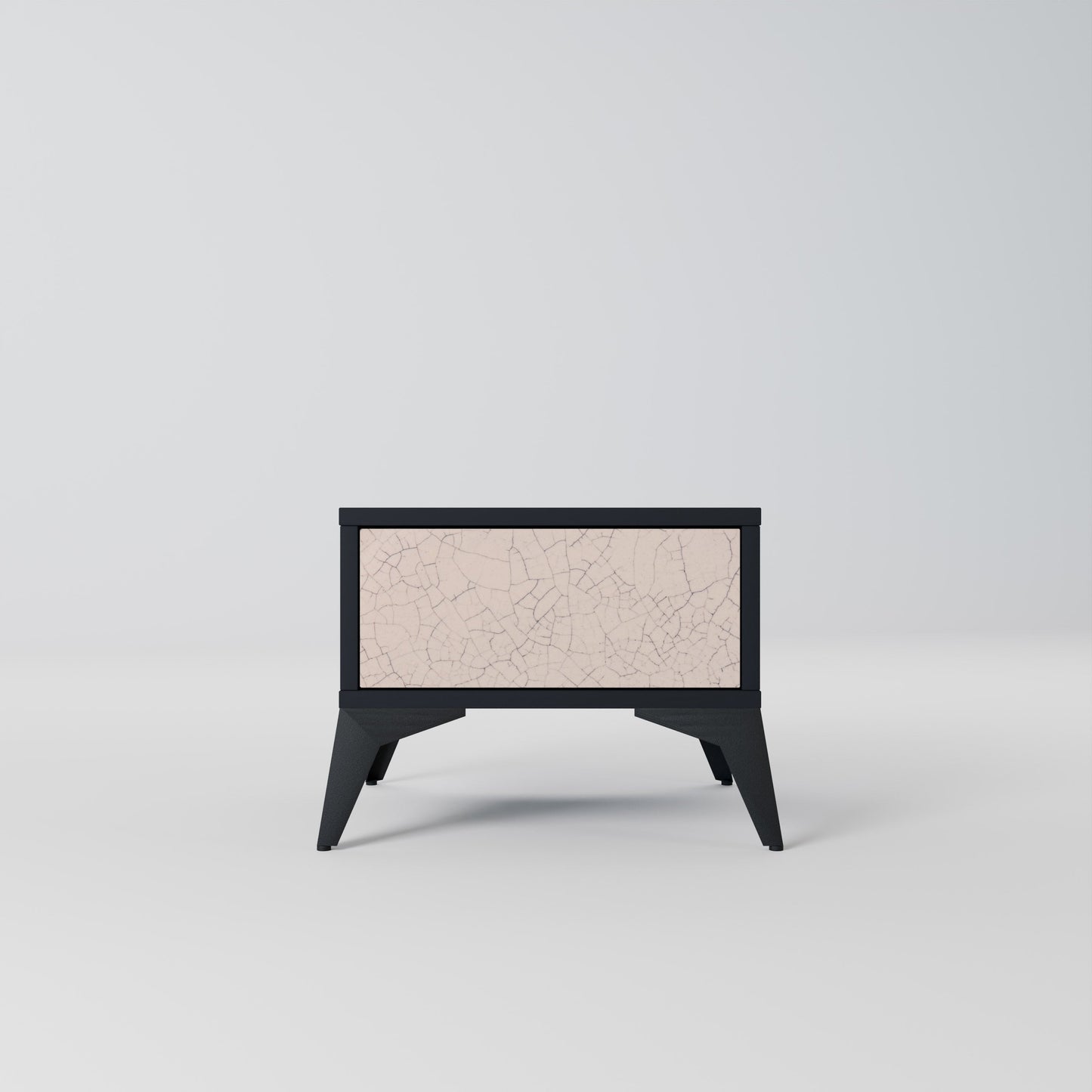 CERAMIC TEXTURE Nightstand in Black Finish