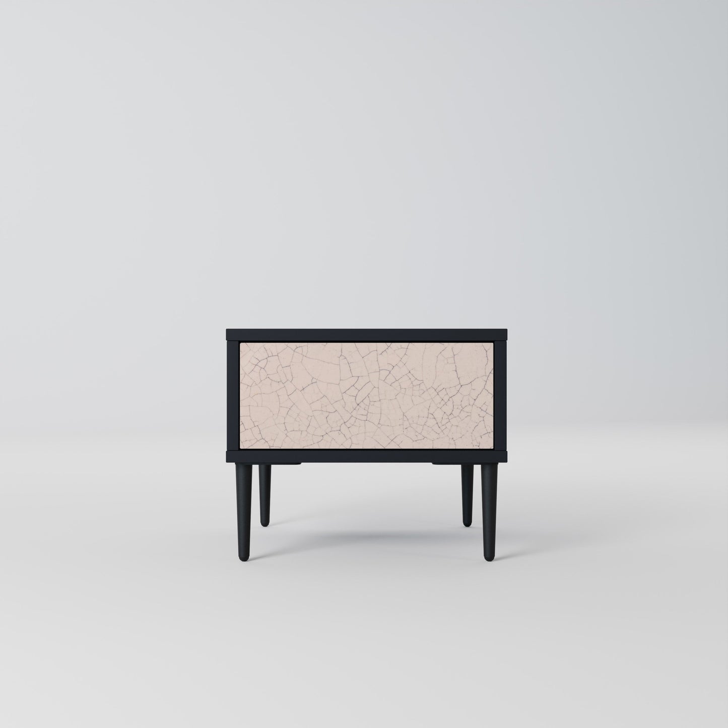 CERAMIC TEXTURE Nightstand in Black Finish