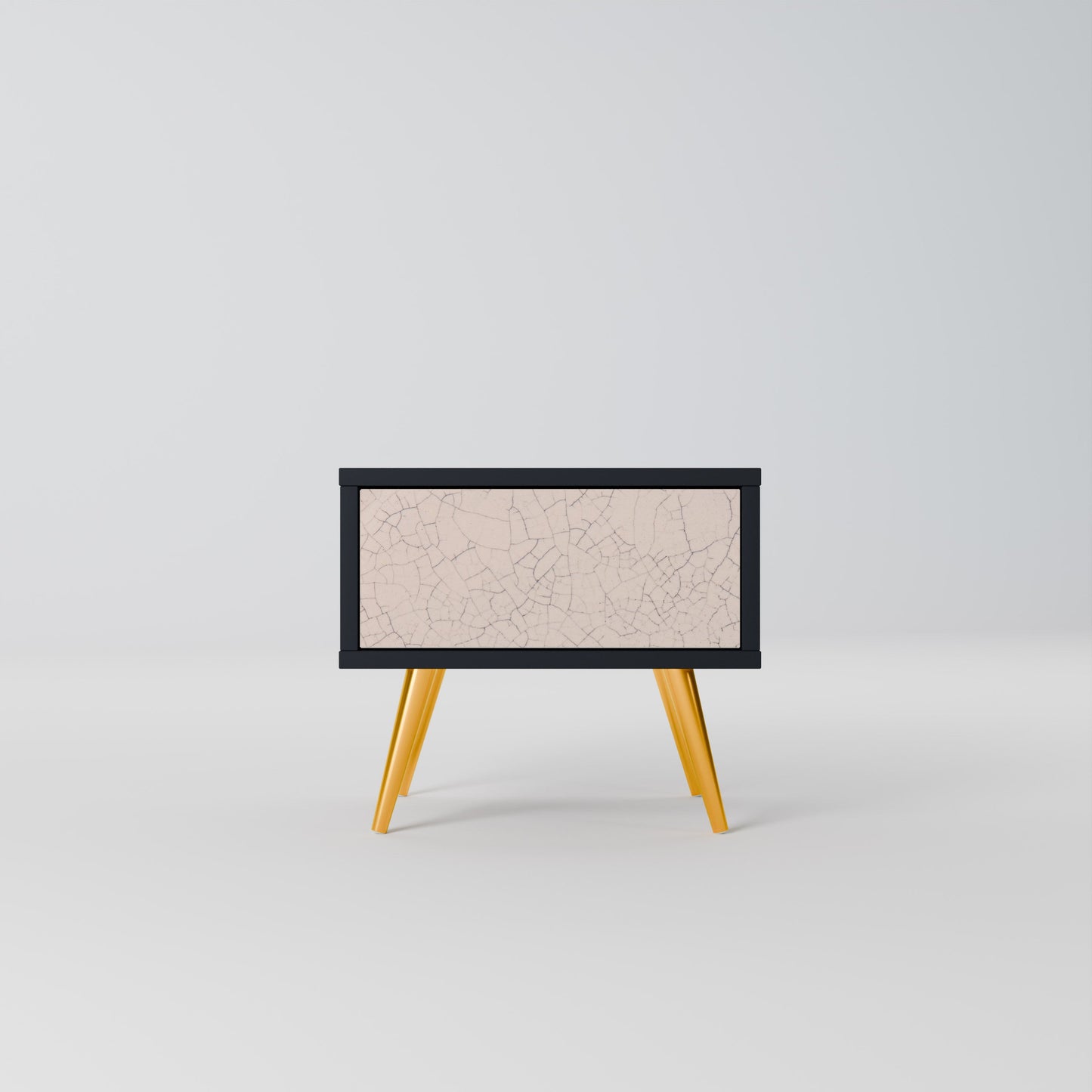 CERAMIC TEXTURE Nightstand in Black Finish