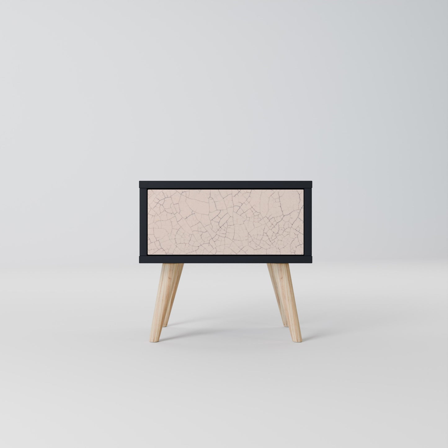 CERAMIC TEXTURE Nightstand in Black Finish