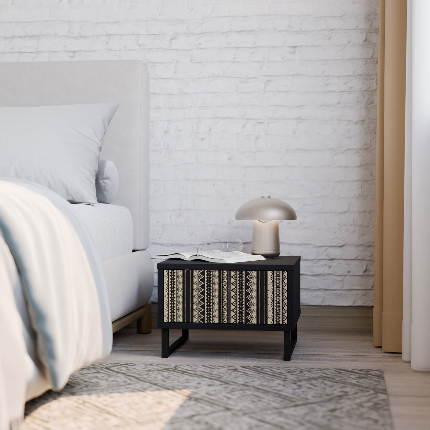 AZTEC Nightstand in Black Finish