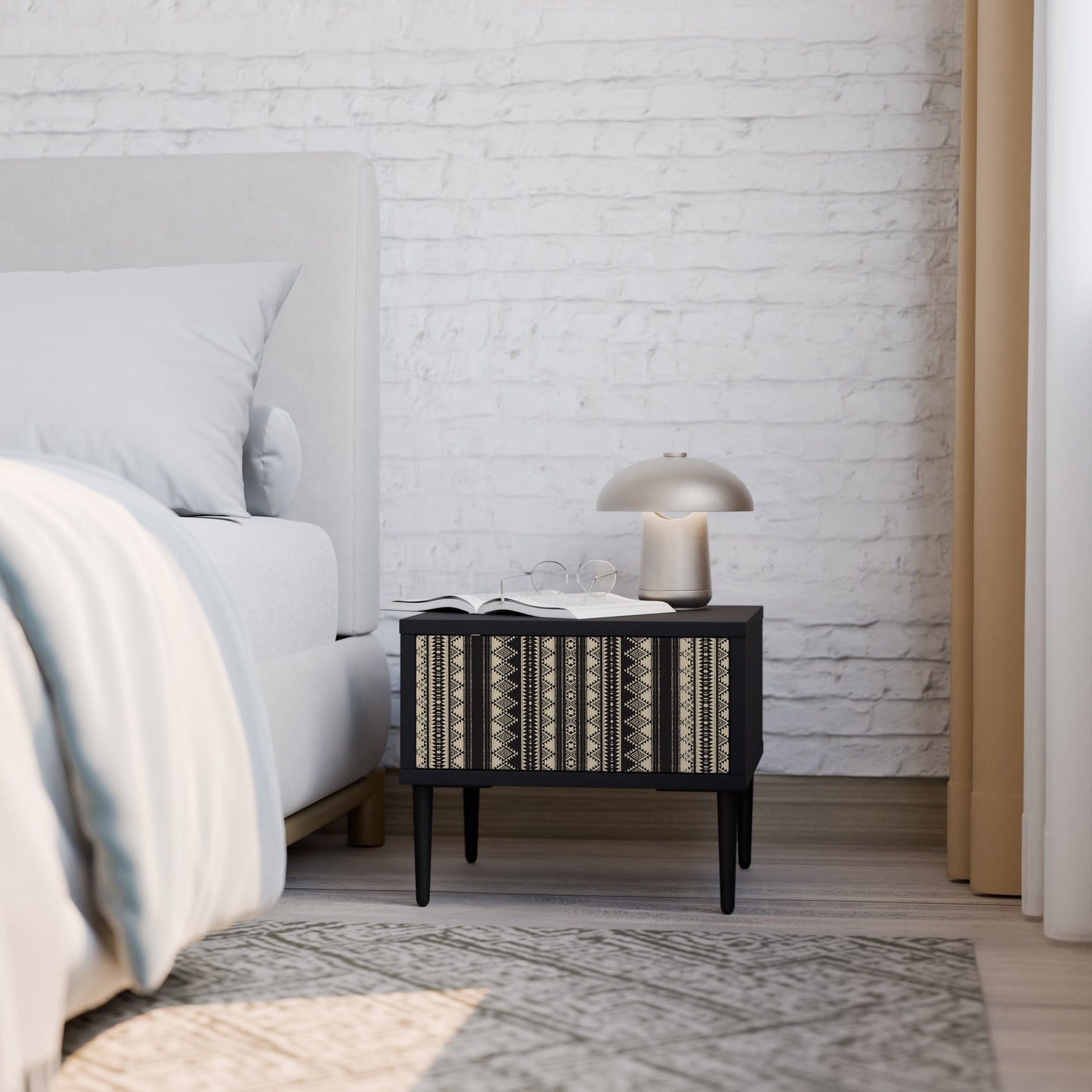 AZTEC Nightstand in Black Finish