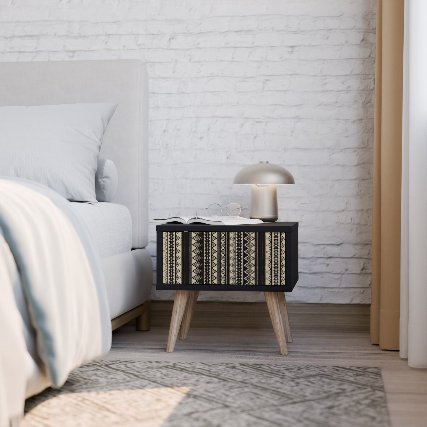 AZTEC Nightstand in Black Finish