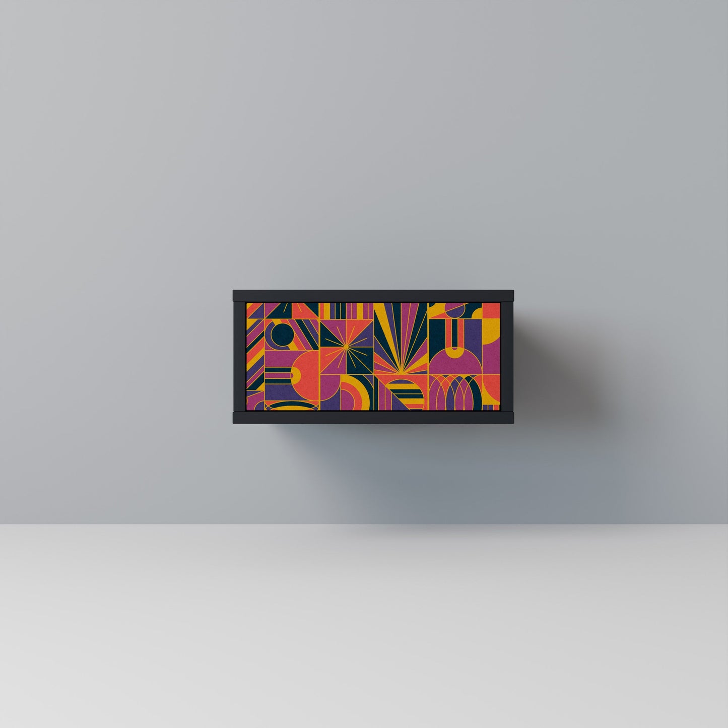 ELECTRIC PATTERNS nattduksbord i svart finish
