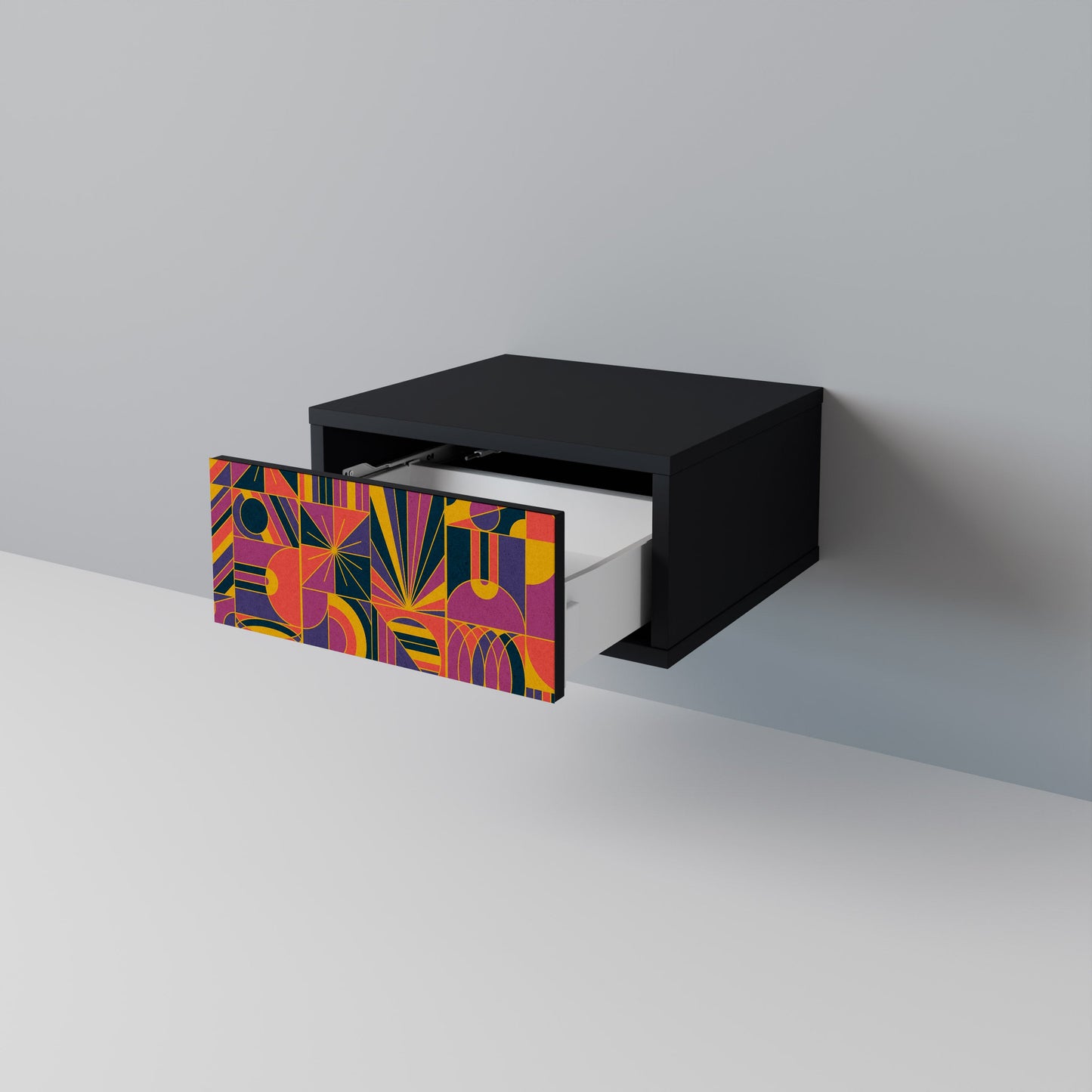ELECTRIC PATTERNS nattduksbord i svart finish