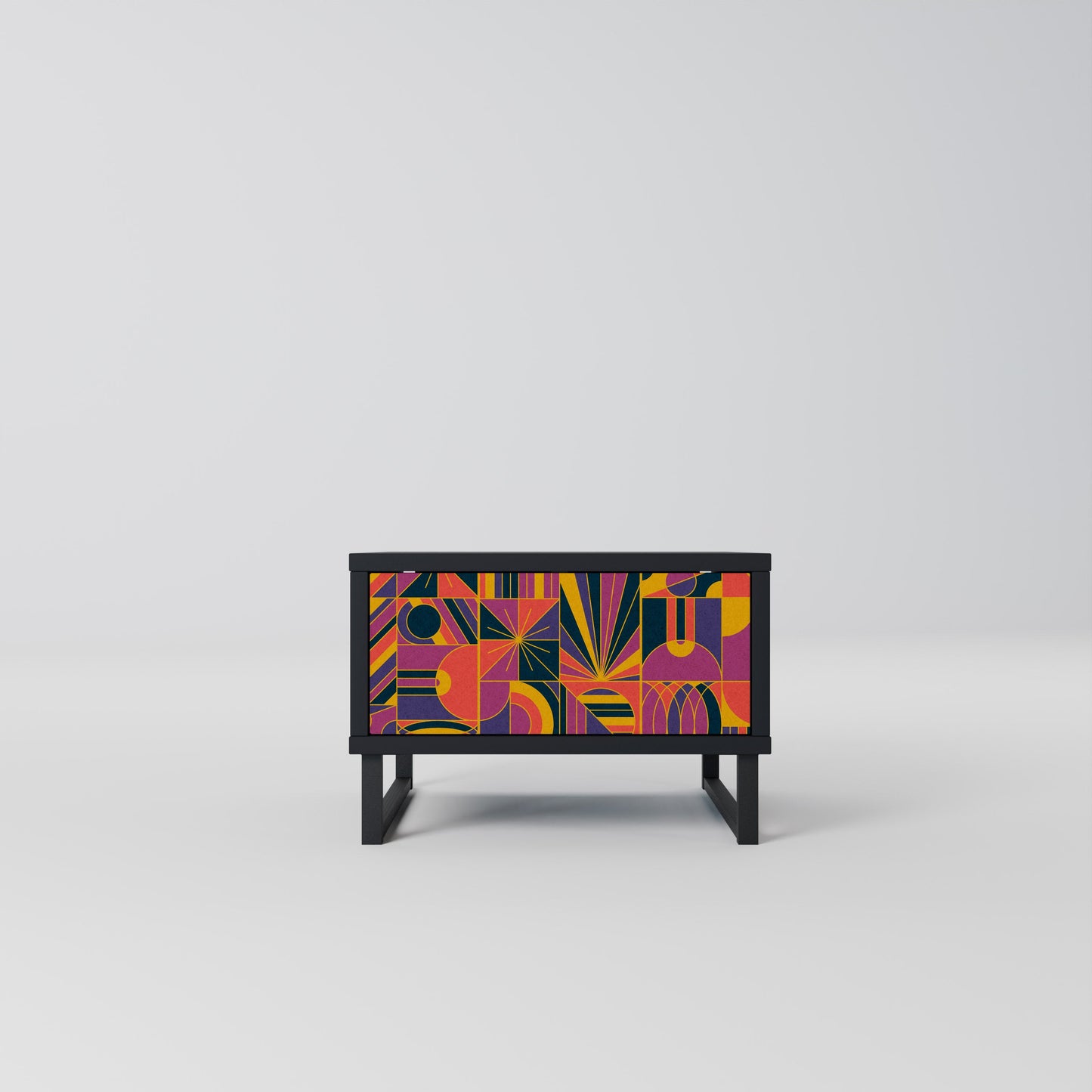 ELECTRIC PATTERNS nattduksbord i svart finish