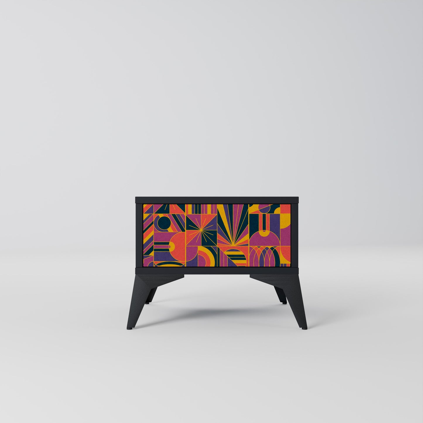 ELECTRIC PATTERNS nattduksbord i svart finish