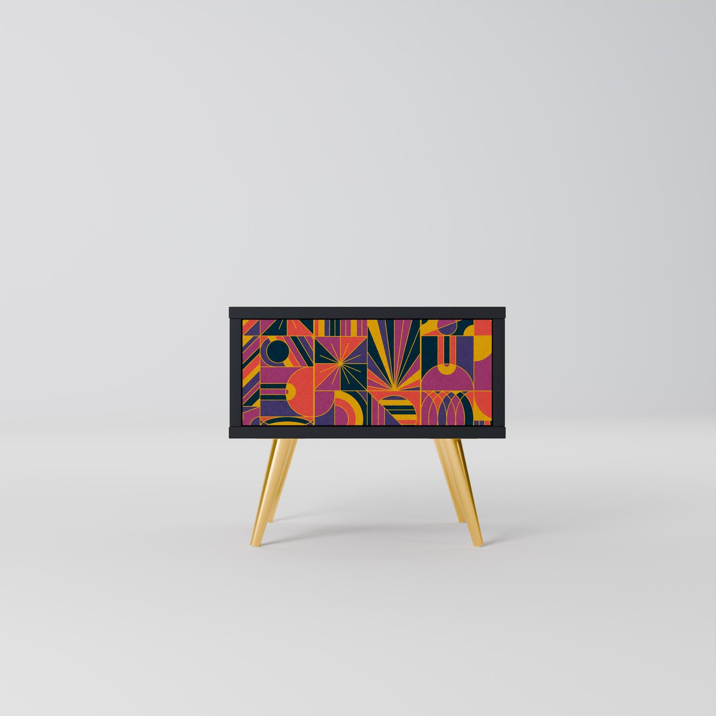 ELECTRIC PATTERNS nattduksbord i svart finish