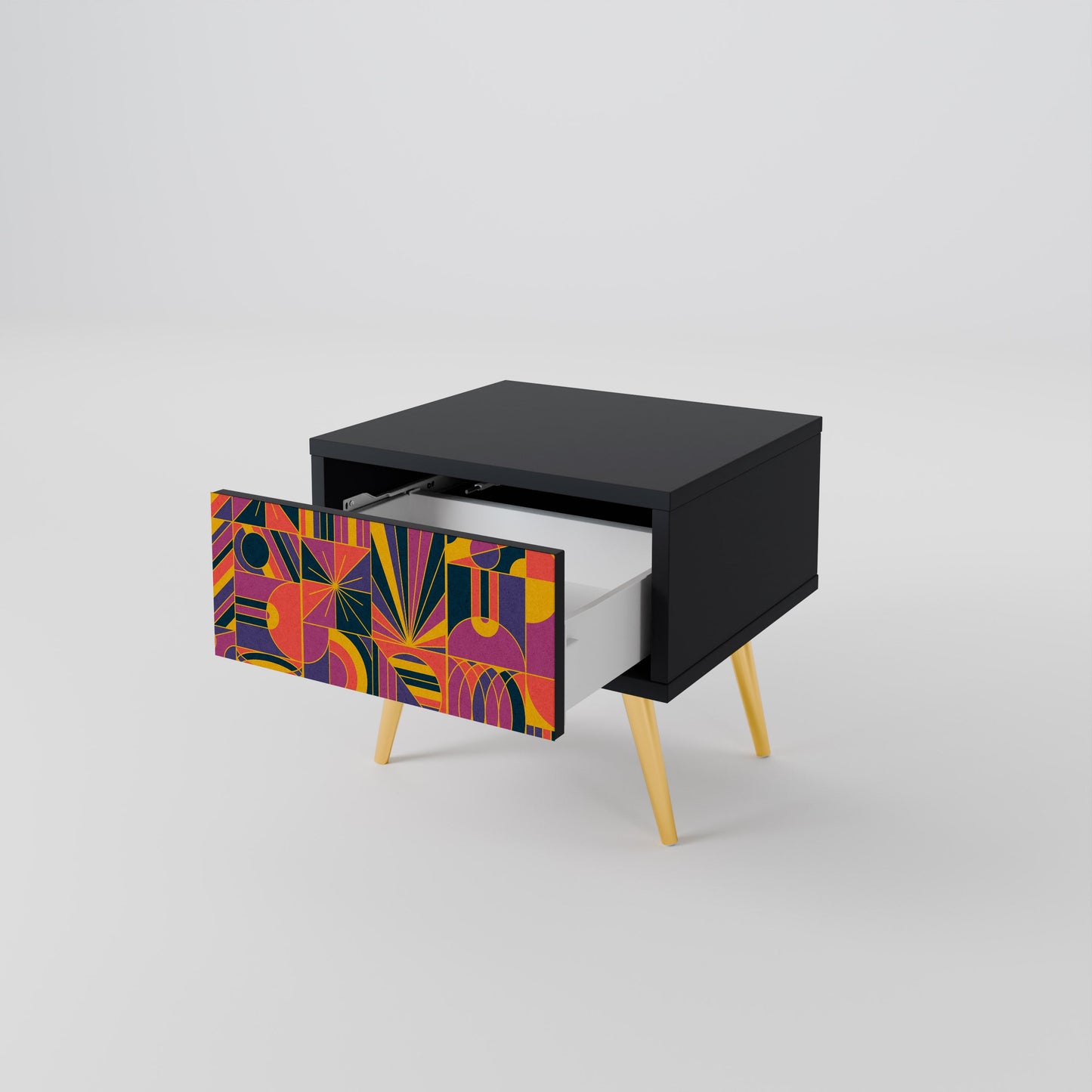 ELECTRIC PATTERNS nattduksbord i svart finish