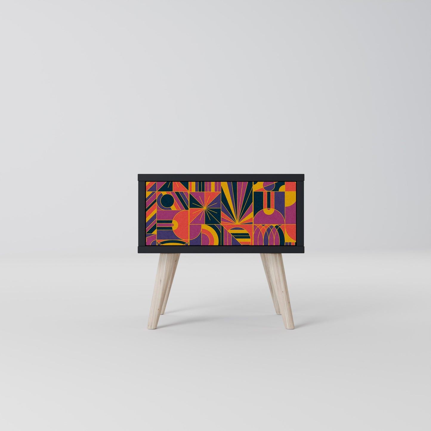 ELECTRIC PATTERNS nattduksbord i svart finish