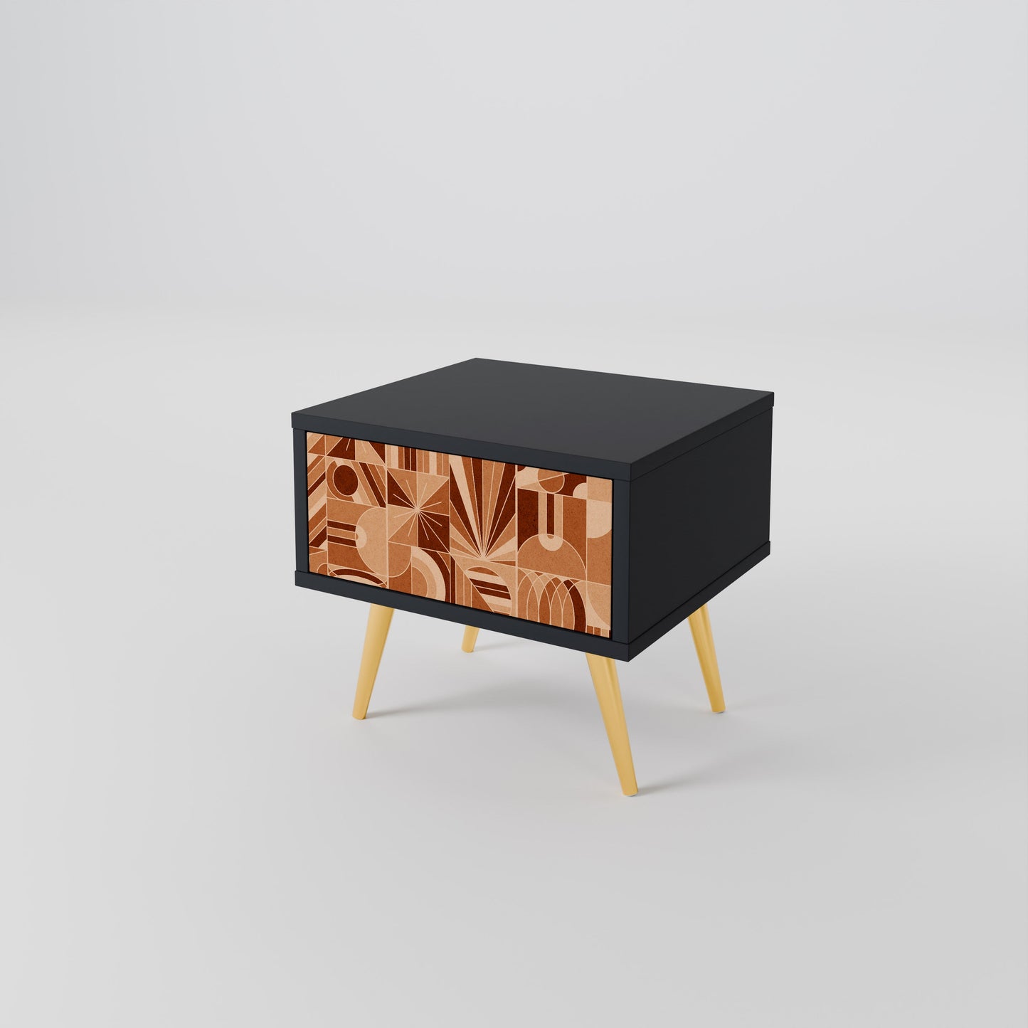 PRISM MOSAIC nattduksbord i svart finish