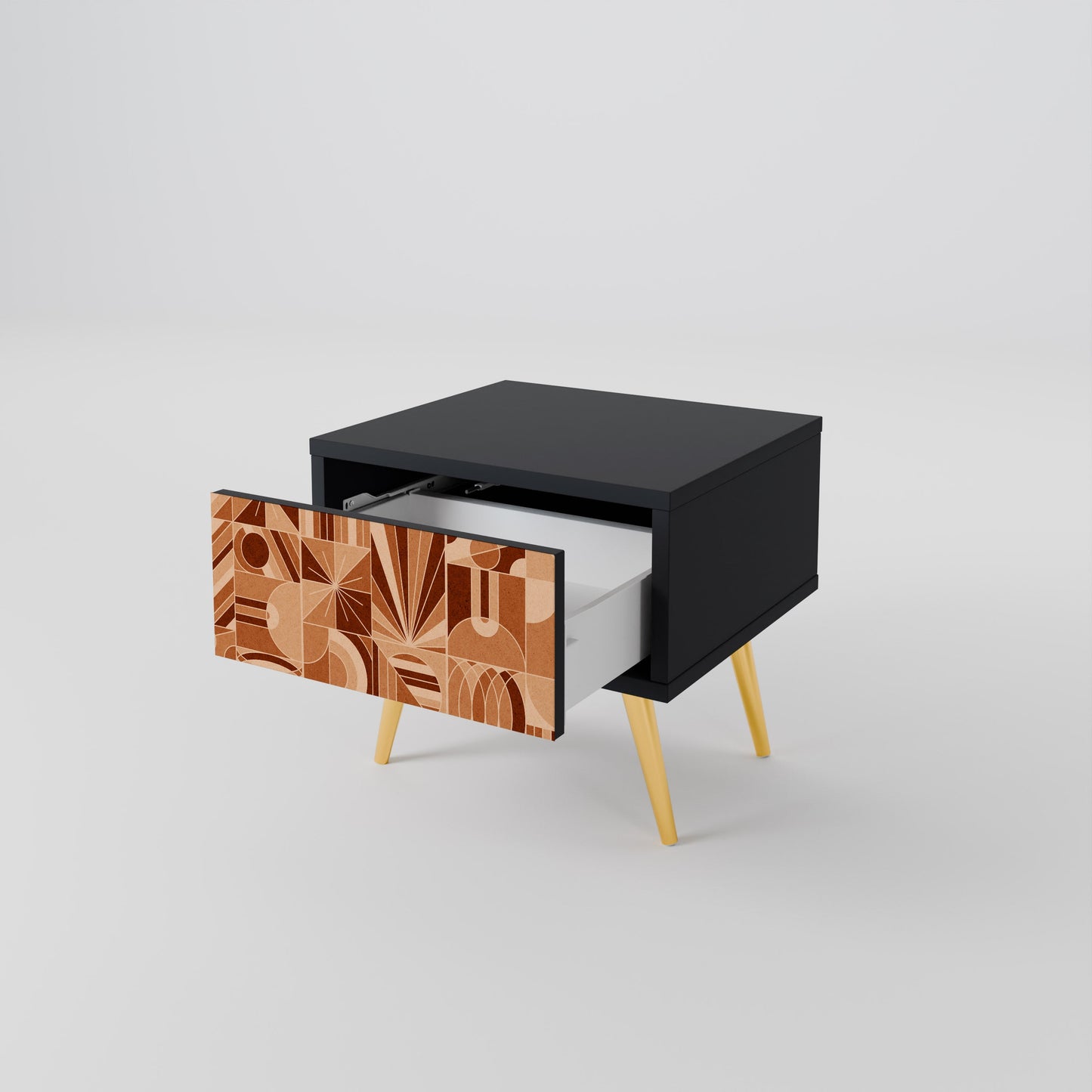 PRISM MOSAIC nattduksbord i svart finish