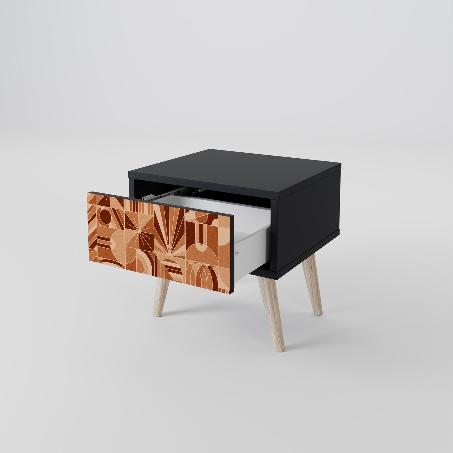 PRISM MOSAIC nattduksbord i svart finish