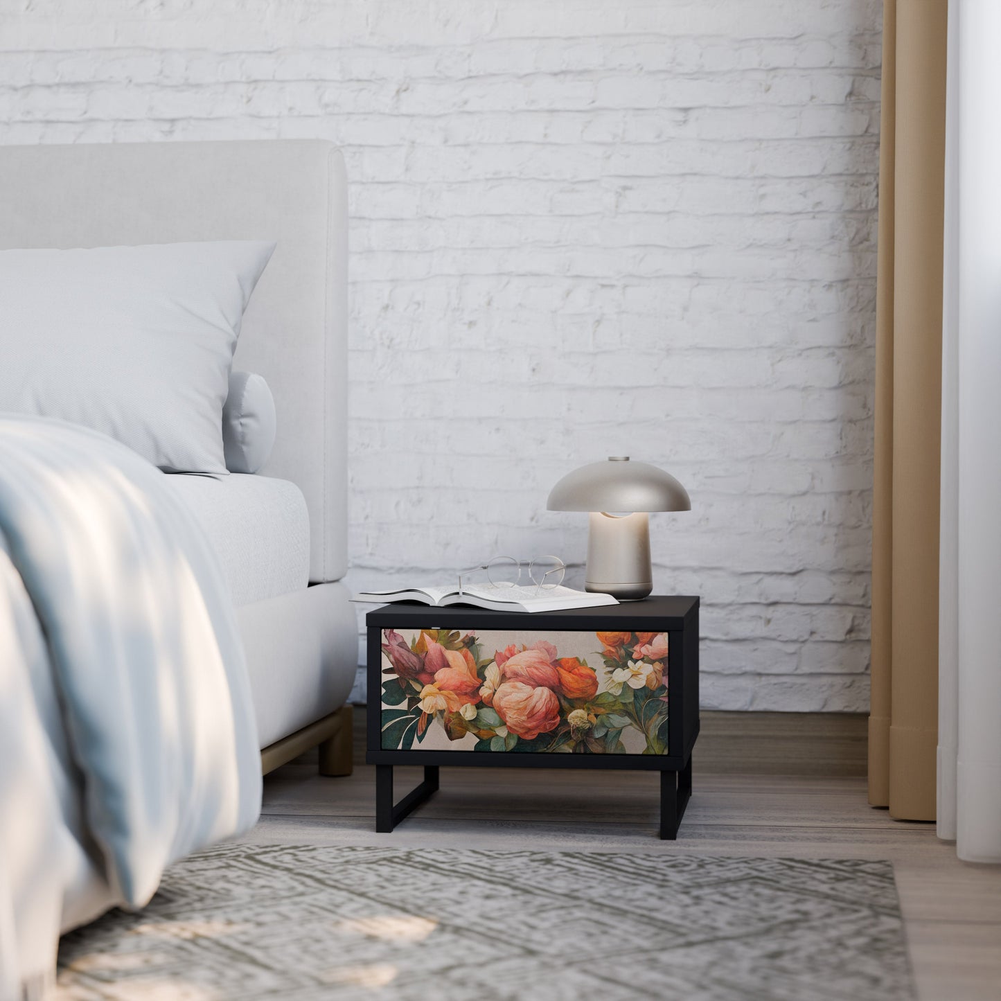 STYLISH BEAUTY Nattduksbord i svart finish