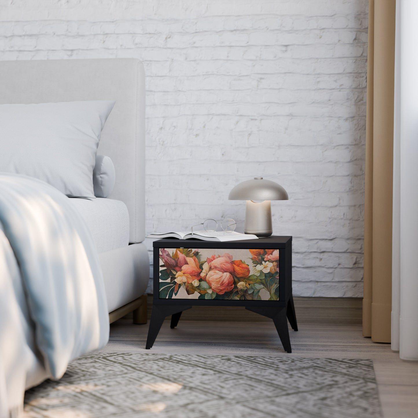STYLISH BEAUTY Nattduksbord i svart finish