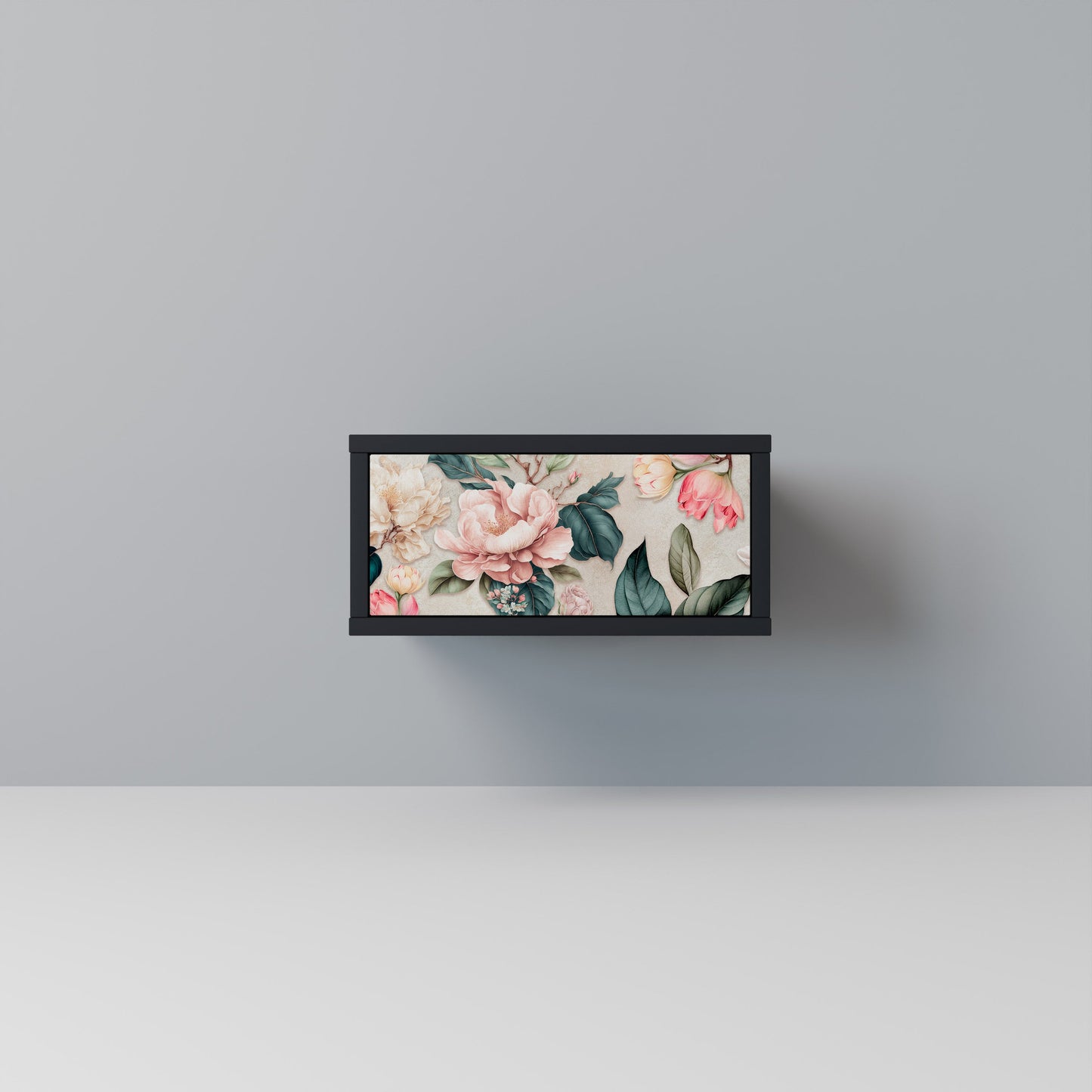 FLORAL GRACE nattduksbord i svart finish