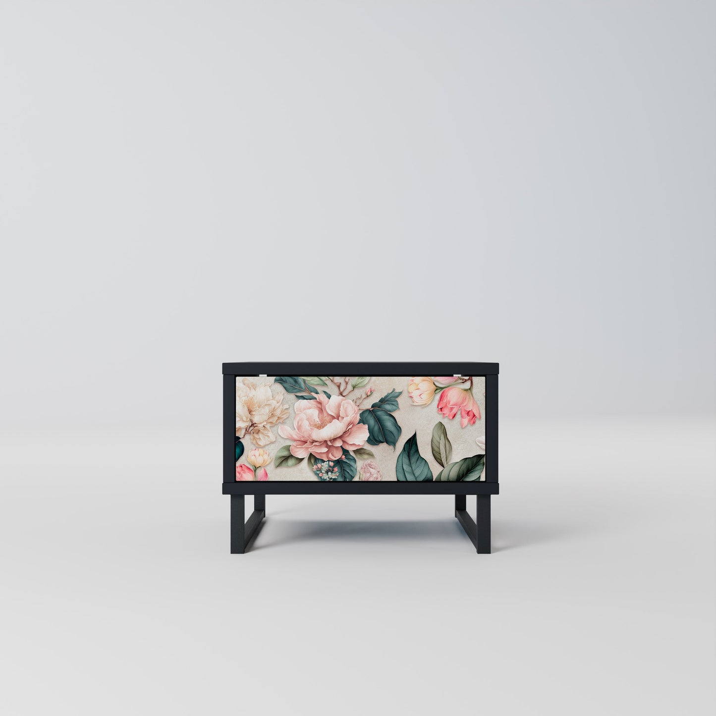 FLORAL GRACE nattduksbord i svart finish