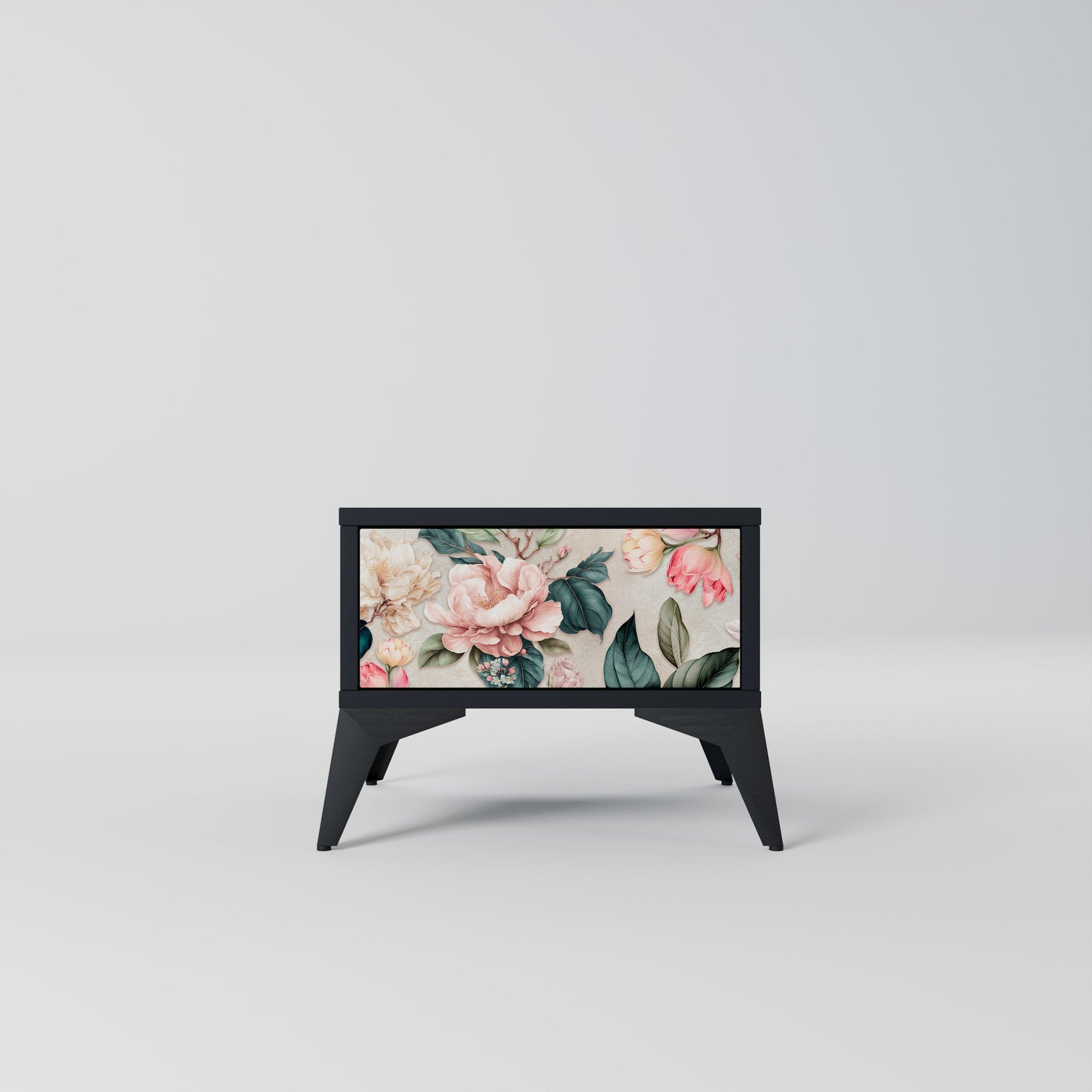 FLORAL GRACE nattduksbord i svart finish