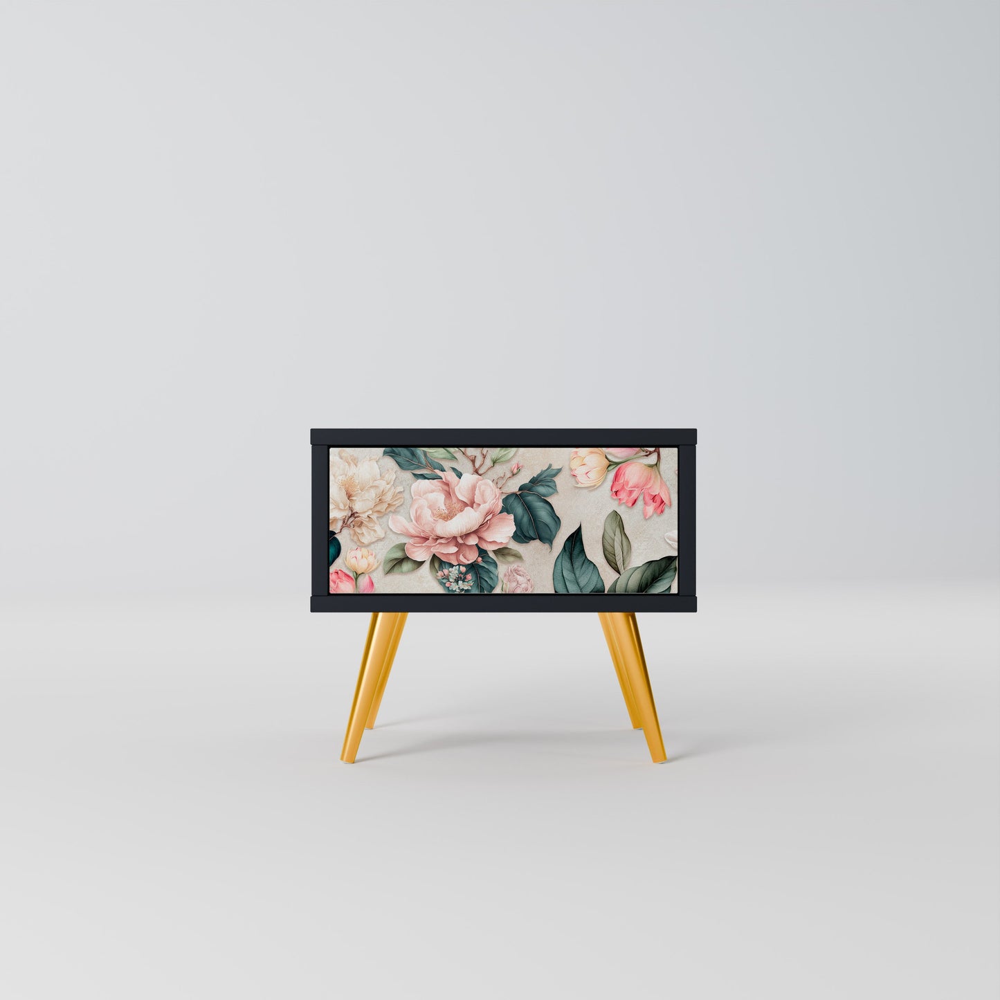 FLORAL GRACE nattduksbord i svart finish