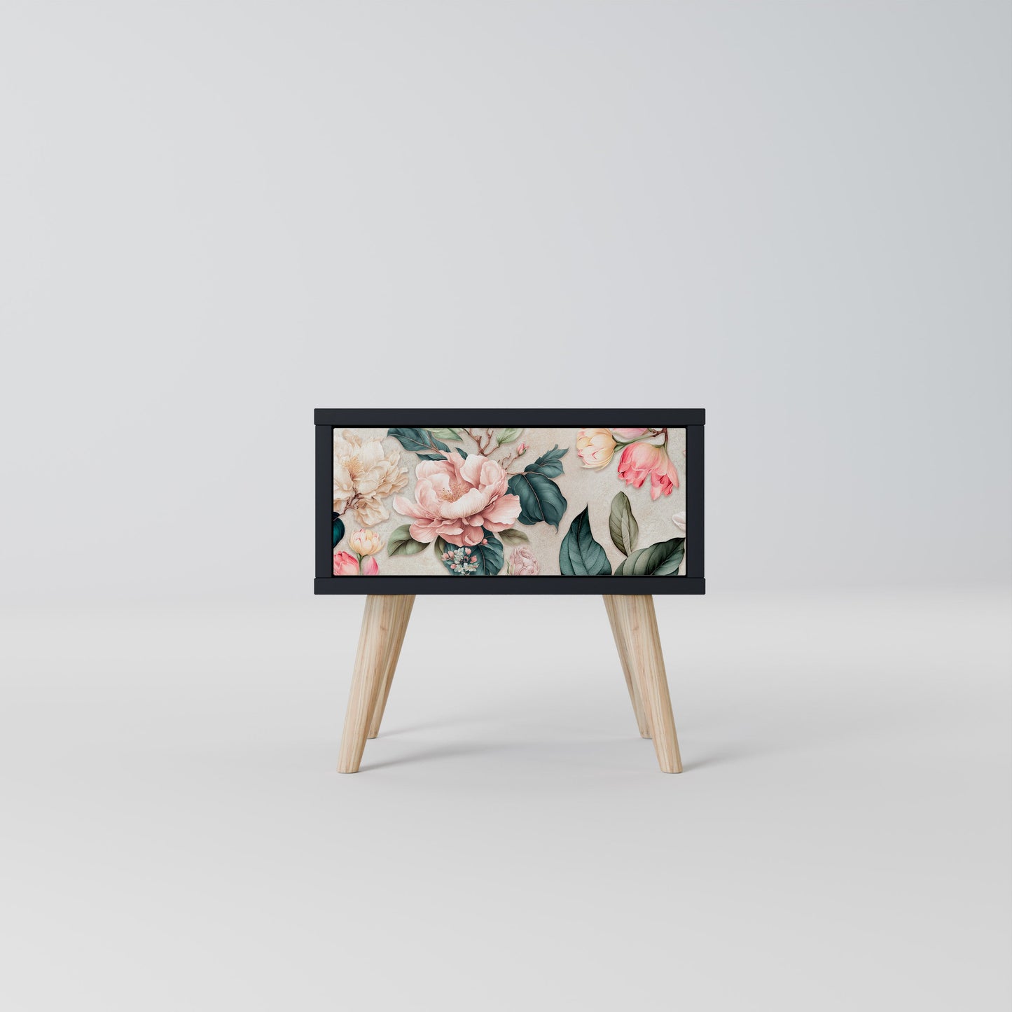 FLORAL GRACE nattduksbord i svart finish