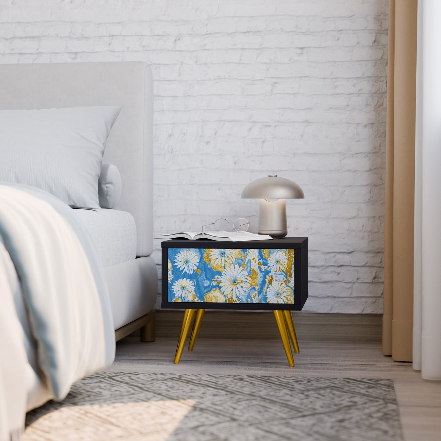 DAISY LUXE nattduksbord i svart finish