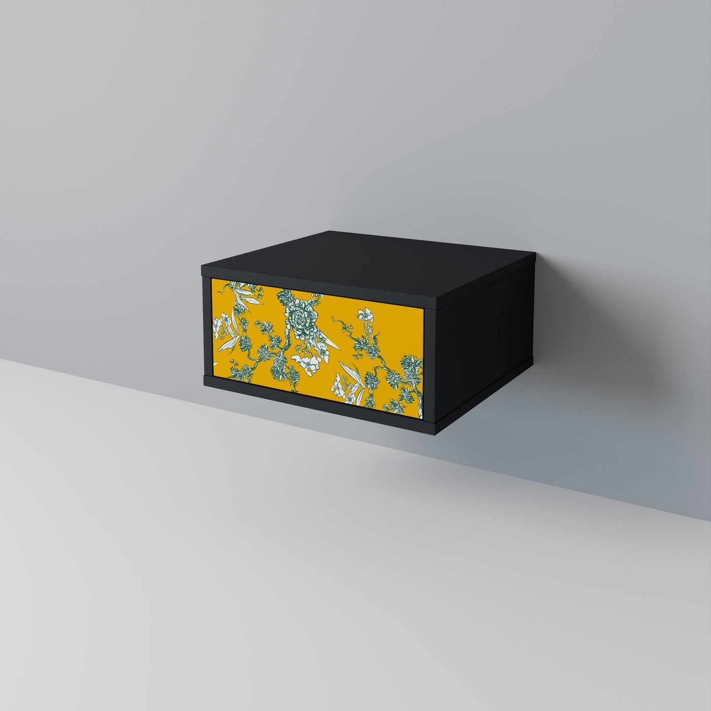GULT CHINOISERIE-nattbord i svart finish