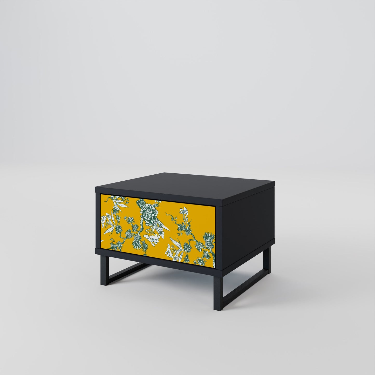 GULT CHINOISERIE-nattbord i svart finish