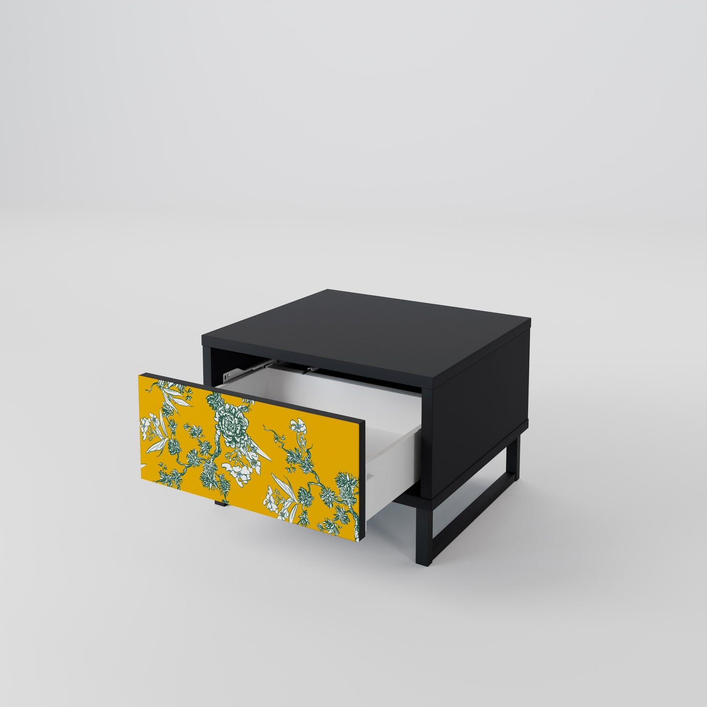 GULT CHINOISERIE-nattbord i svart finish