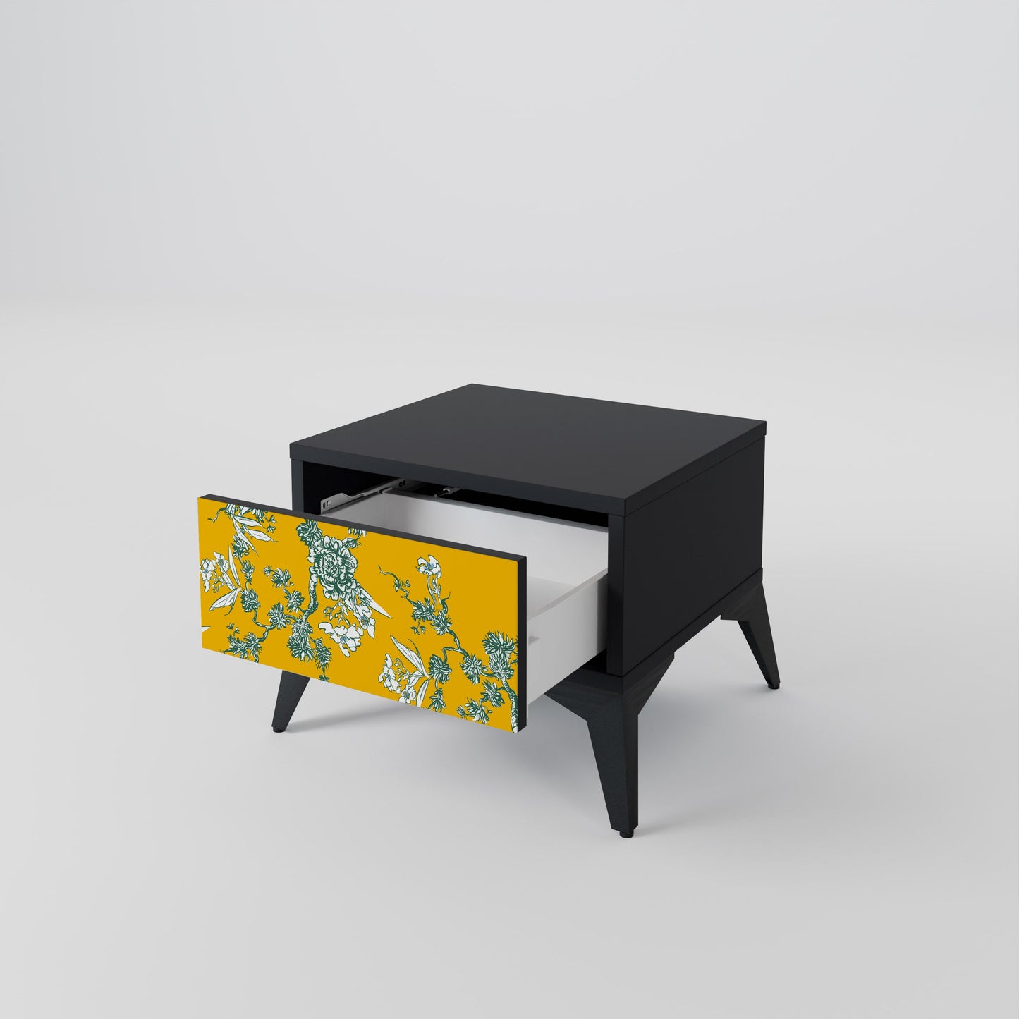 GULT CHINOISERIE-nattbord i svart finish