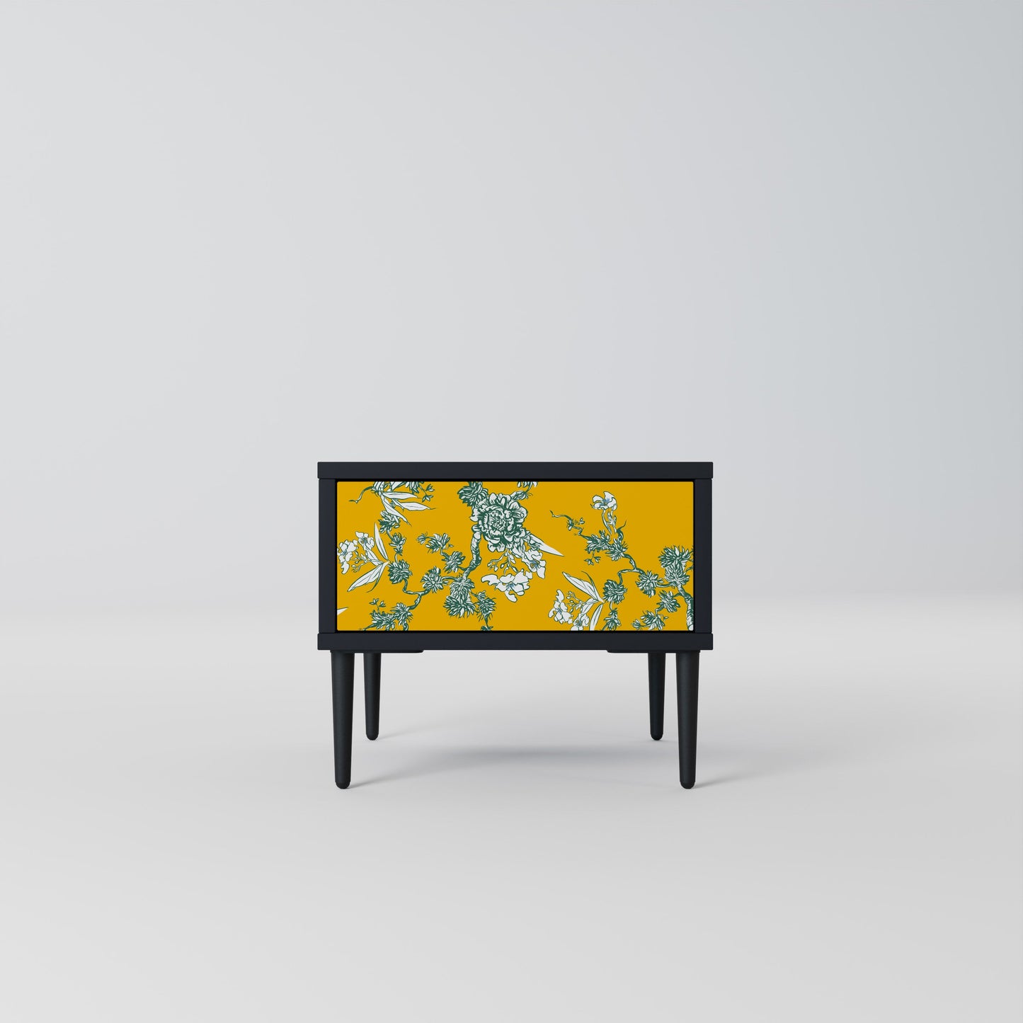 GULT CHINOISERIE-nattbord i svart finish