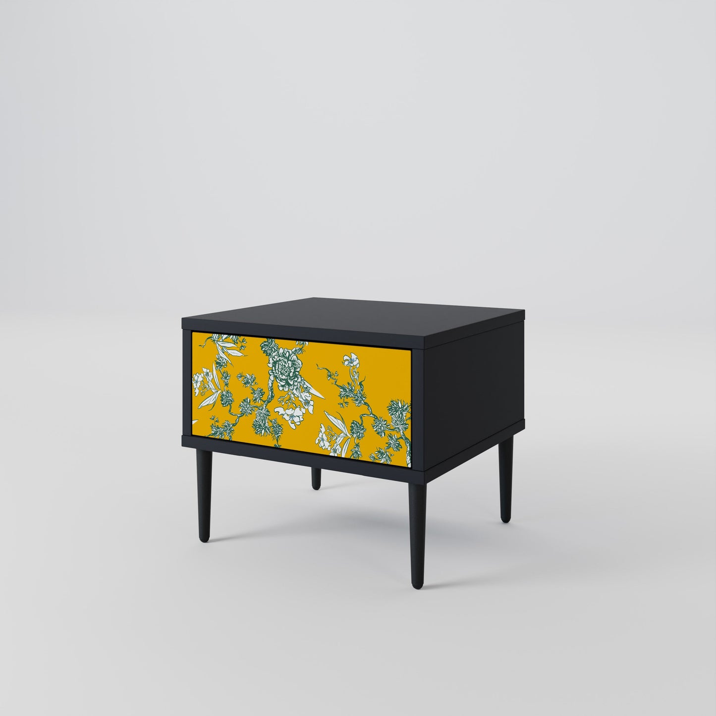 GULT CHINOISERIE-nattbord i svart finish