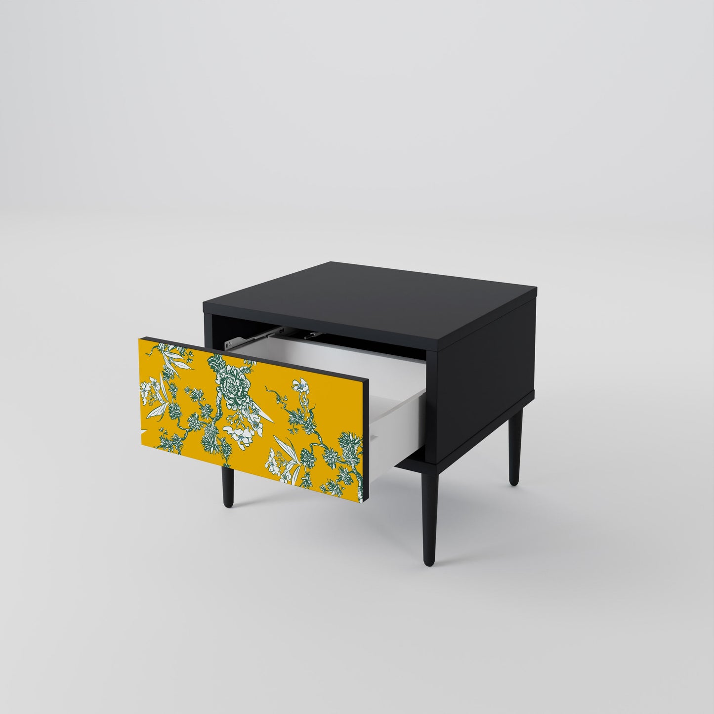 GULT CHINOISERIE-nattbord i svart finish