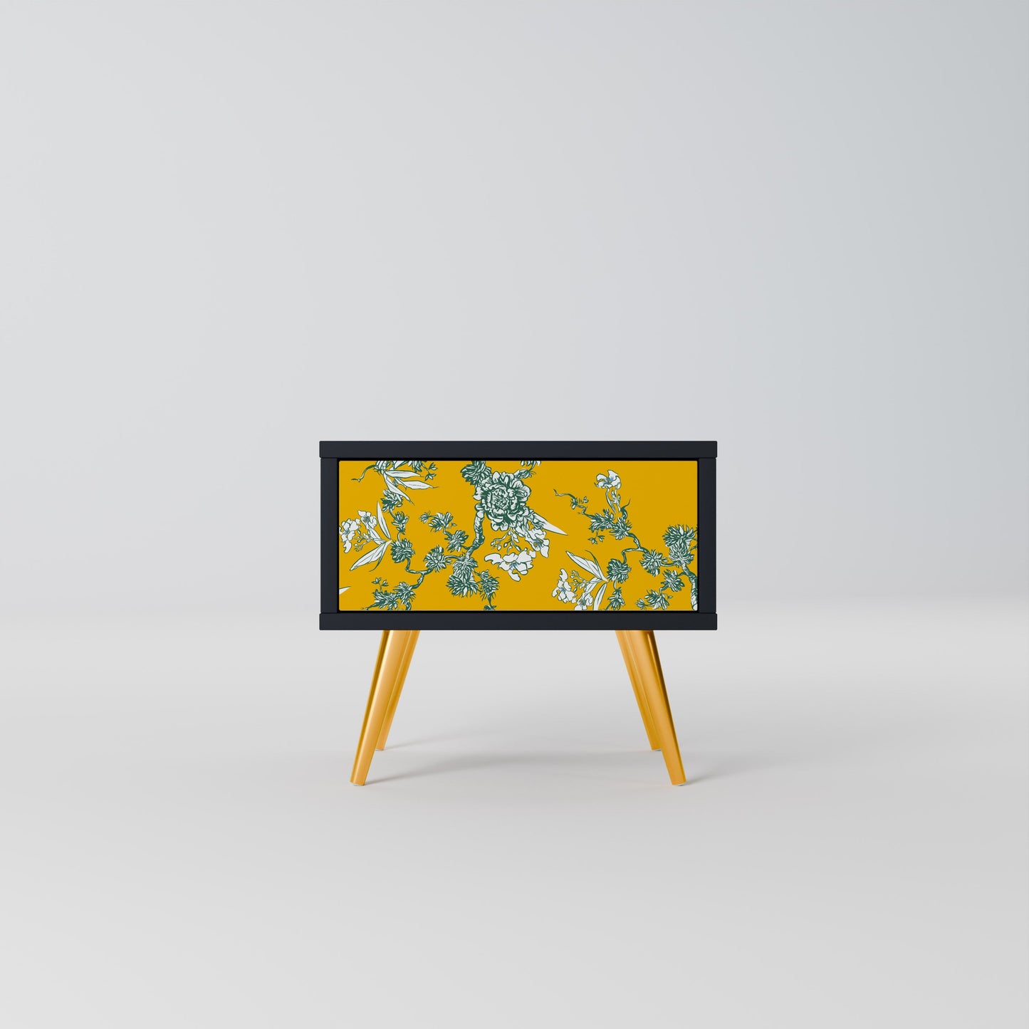 GULT CHINOISERIE-nattbord i svart finish