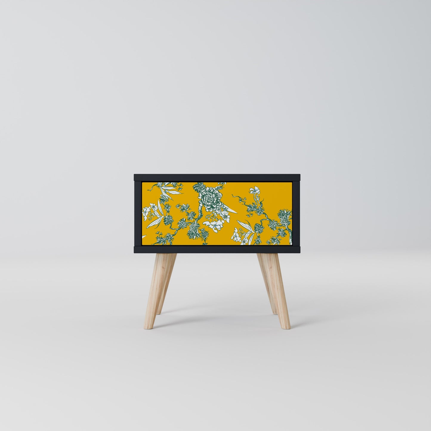 GULT CHINOISERIE-nattbord i svart finish