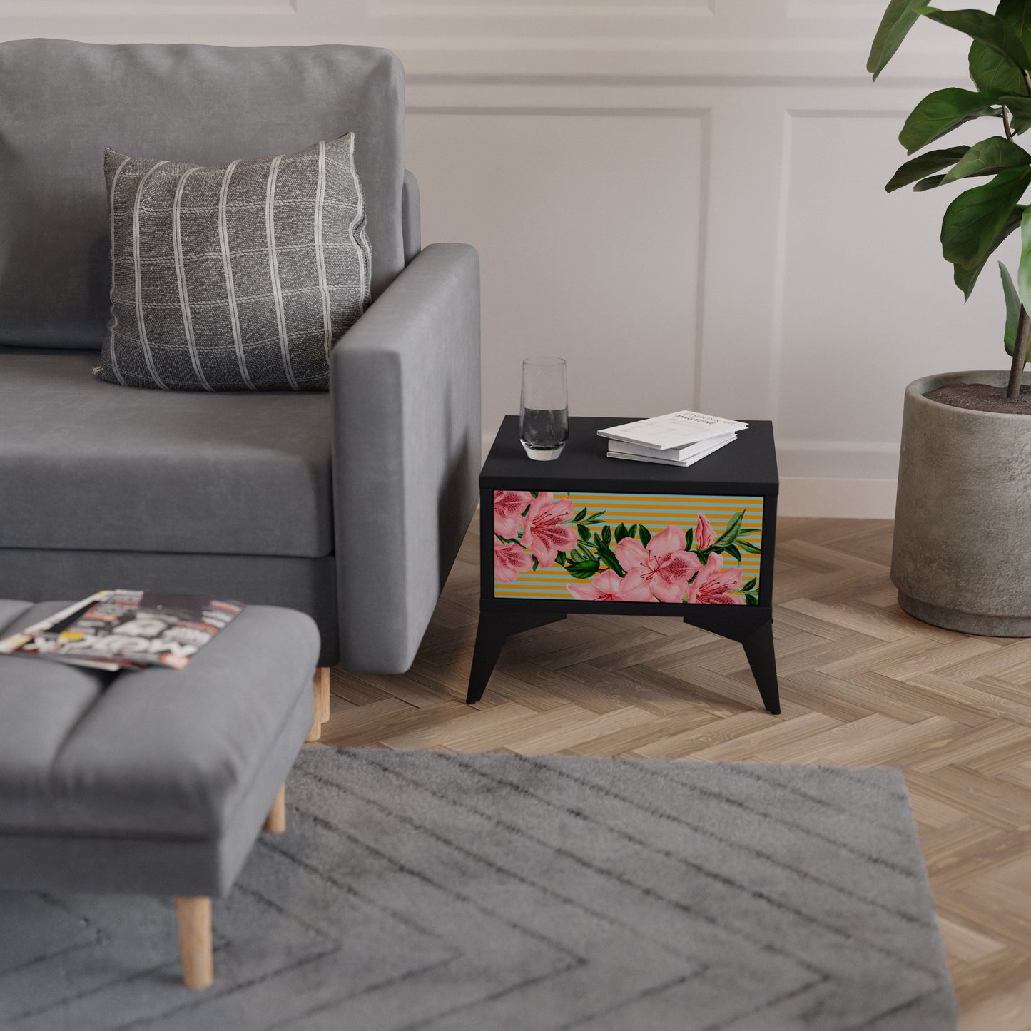 FRAGILE BEAUTY Nattduksbord i svart finish