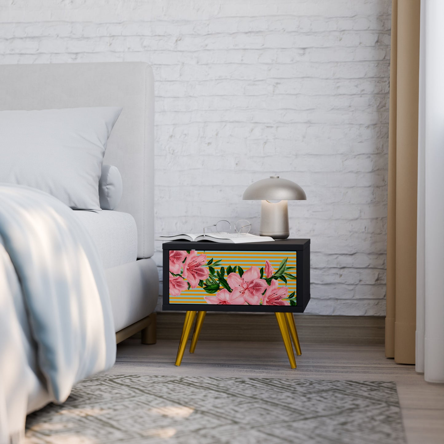 FRAGILE BEAUTY Nattduksbord i svart finish