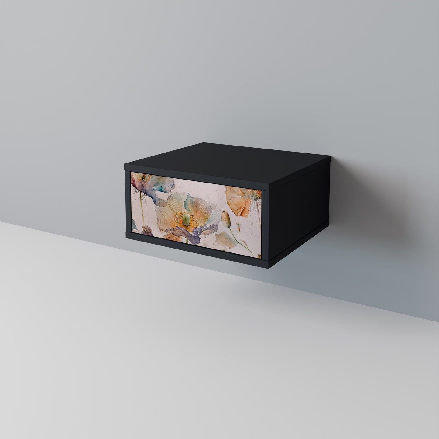 SOFTEN POPPY nattduksbord i svart finish