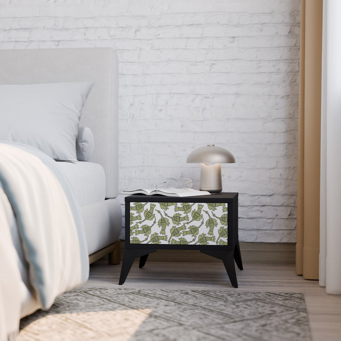 SEEDLING SONGBIRD Nightstand in Black Finish