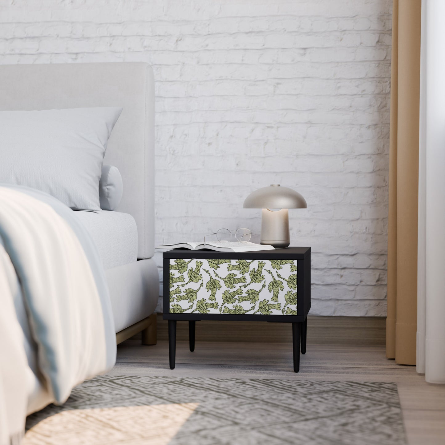 SEEDLING SONGBIRD Nightstand in Black Finish