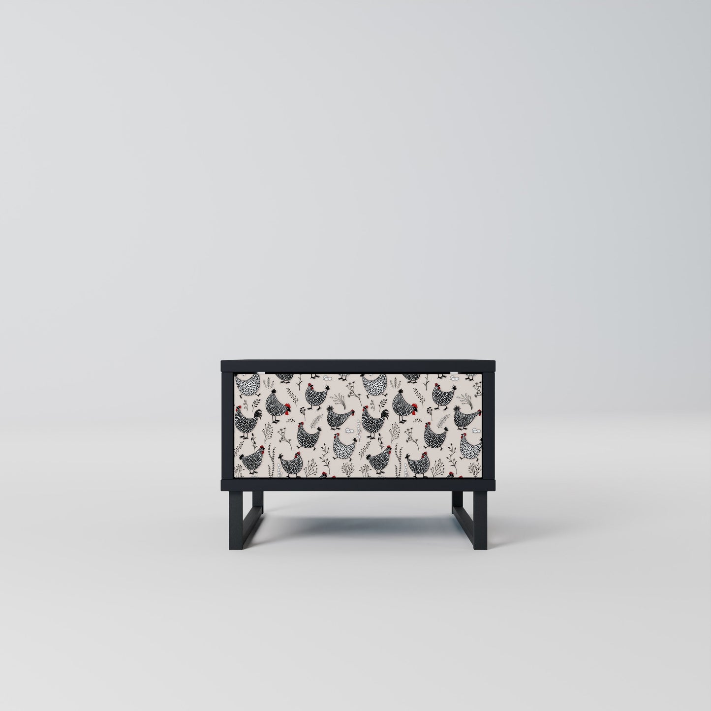 HAPPY HENS Nightstand in Black Finish