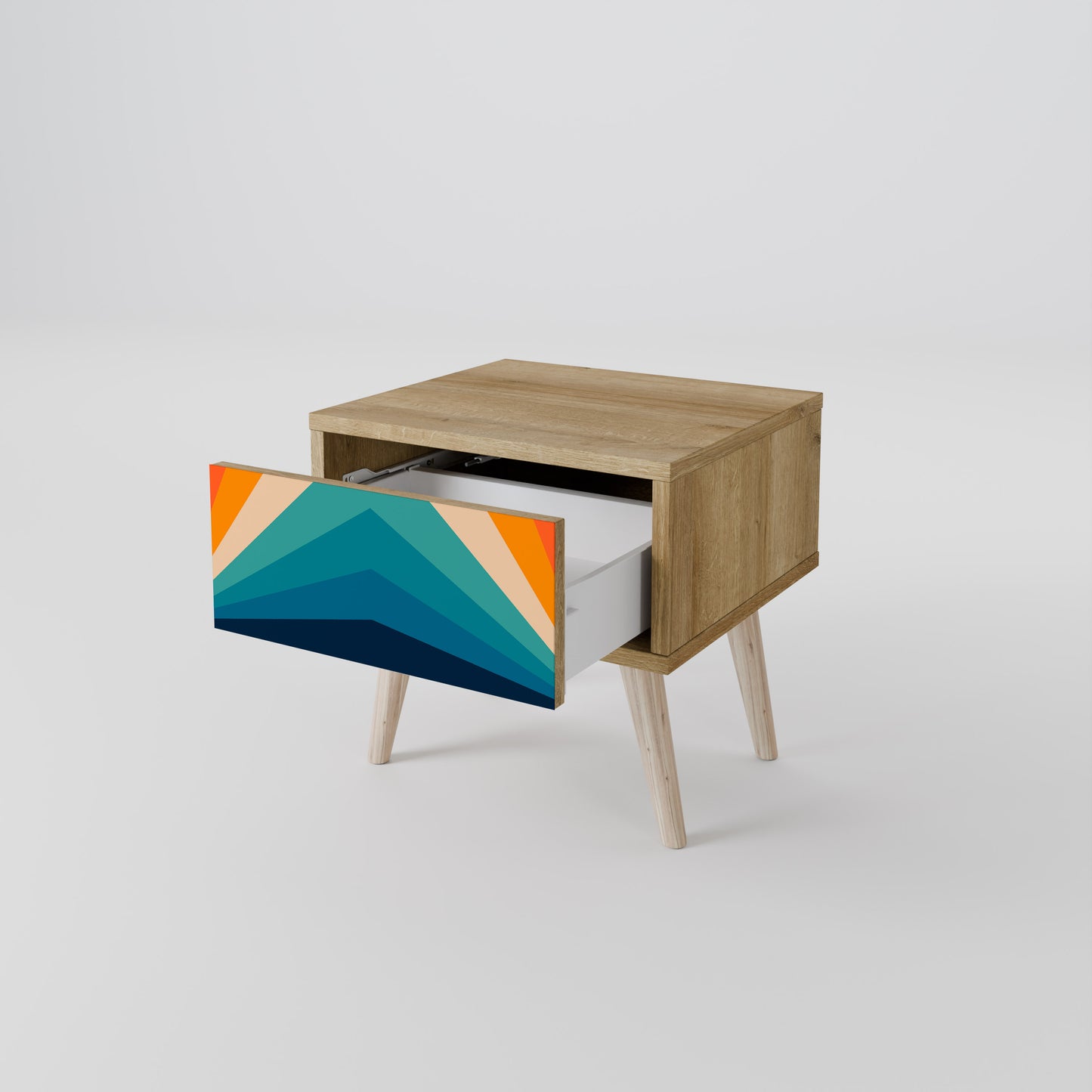 PRISM CONCUSSION Nightstand in Oak Effect